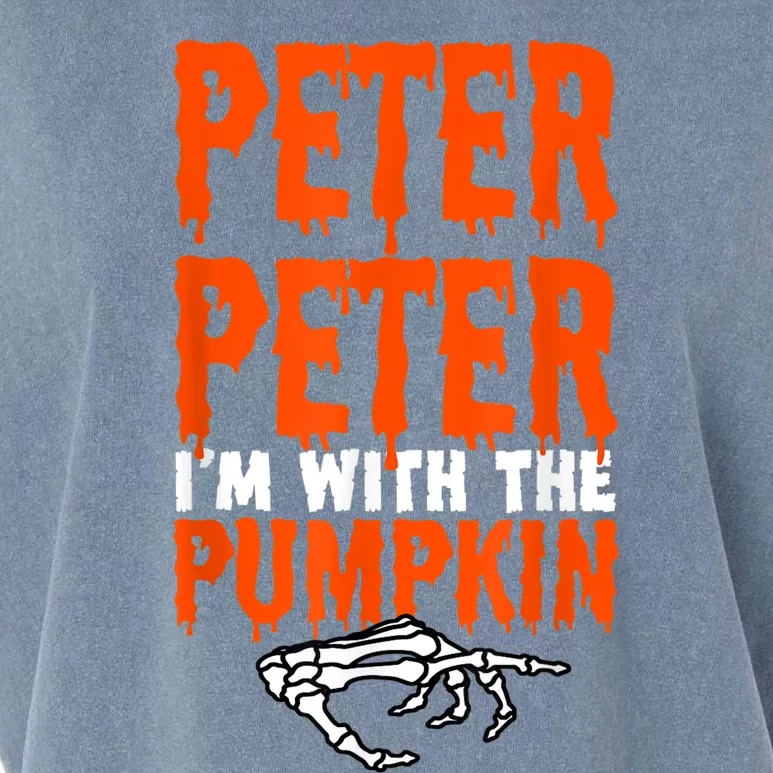 Peter I'm With The Pumpkin Halloween Costume Couple Garment-Dyed Women's Muscle Tee