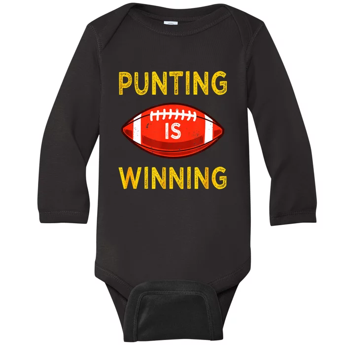 Punting Is Winning Baby Long Sleeve Bodysuit