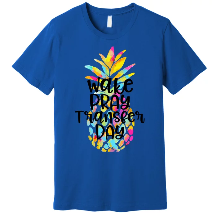 Pineapple Infertility Wake Pray Transfer Day Ivf Shots Gift Meaningful Gift Premium T-Shirt