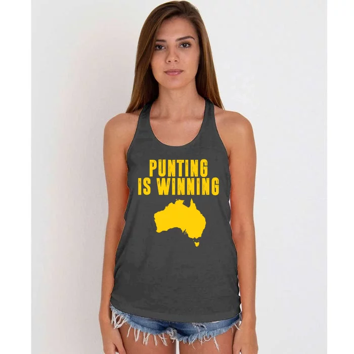 Punting Is Winning Football Fan Women's Knotted Racerback Tank