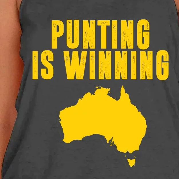 Punting Is Winning Football Fan Women's Knotted Racerback Tank