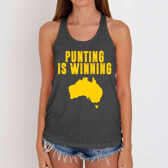 Punting Is Winning Football Fan Women's Knotted Racerback Tank