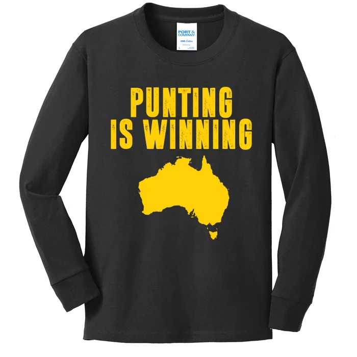 Punting Is Winning Football Fan Kids Long Sleeve Shirt