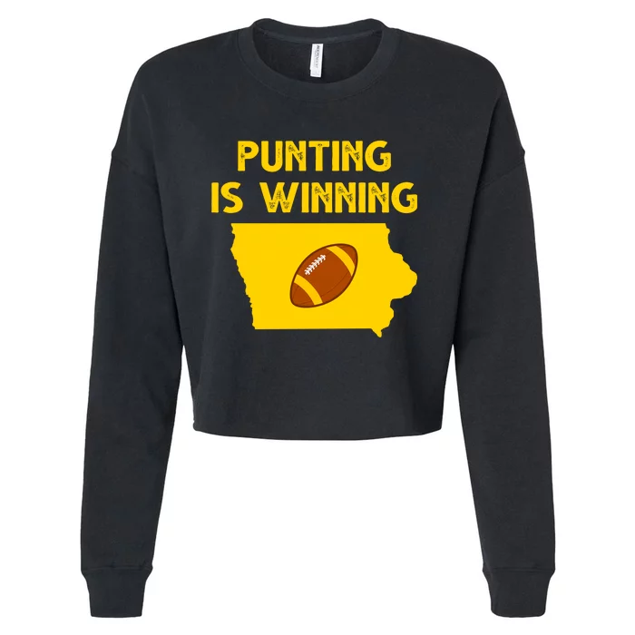 Punting Is Winning Iowa Football Cropped Pullover Crew