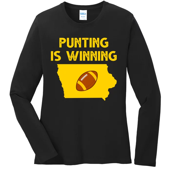 Punting Is Winning Iowa Football Ladies Long Sleeve Shirt