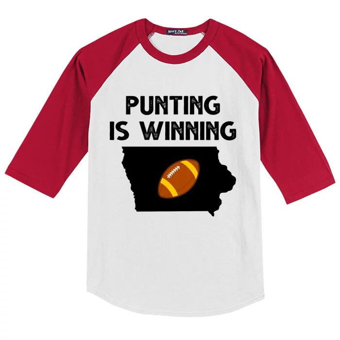 Punting Is Winning Iowa Football Kids Colorblock Raglan Jersey