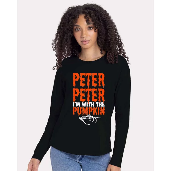 Peter Im With The Pumpkin Halloween Costume Couple Womens Cotton Relaxed Long Sleeve T-Shirt