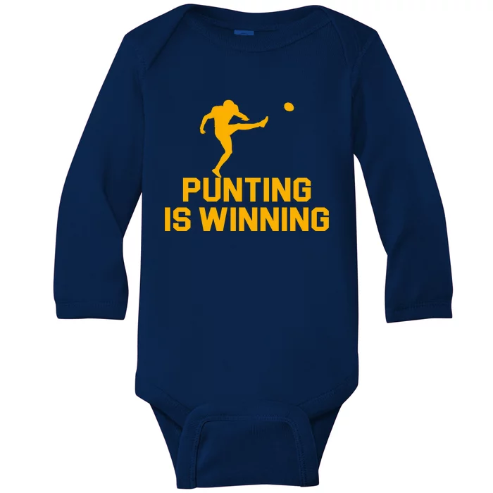 Punting Is Winning Football Lover Baby Long Sleeve Bodysuit