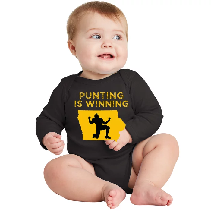 Punting Is Winning Iowa I Cheer For The Punter Baby Long Sleeve Bodysuit