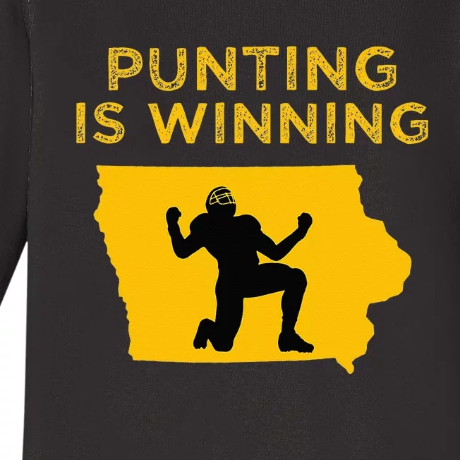 Punting Is Winning Iowa I Cheer For The Punter Baby Long Sleeve Bodysuit