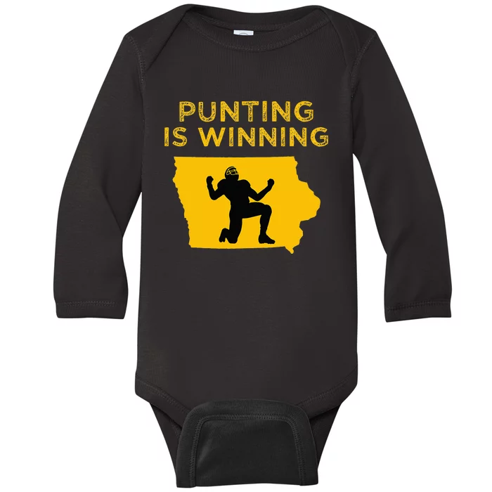 Punting Is Winning Iowa I Cheer For The Punter Baby Long Sleeve Bodysuit