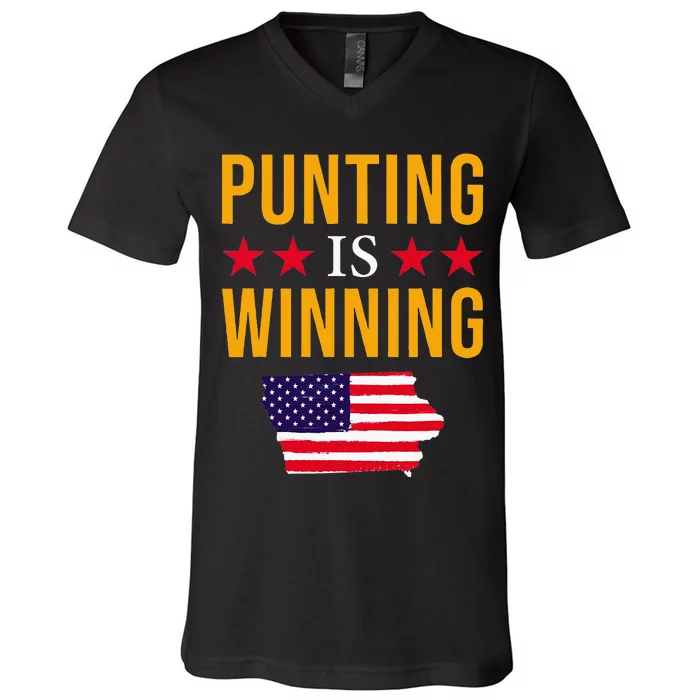 Punting Is Winning Iowa V-Neck T-Shirt