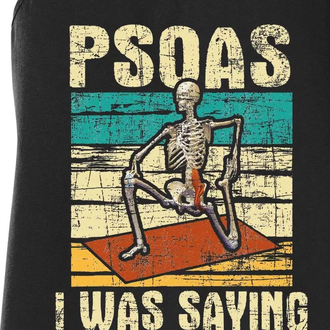 Psoas I Was Saying Massage Therapist Therapy LMT Masseuse Women's Racerback Tank