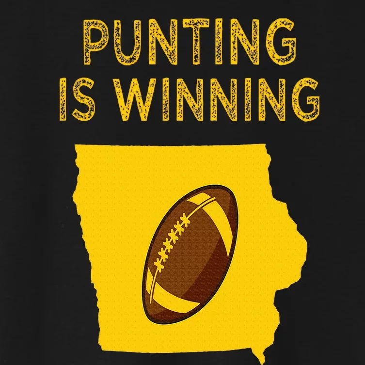 punting is winning iowa I cheer For The Punter Women's Crop Top Tee