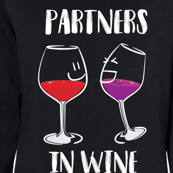 Partners In Wine Cool Wine Ers Gift Womens California Wash Sweatshirt