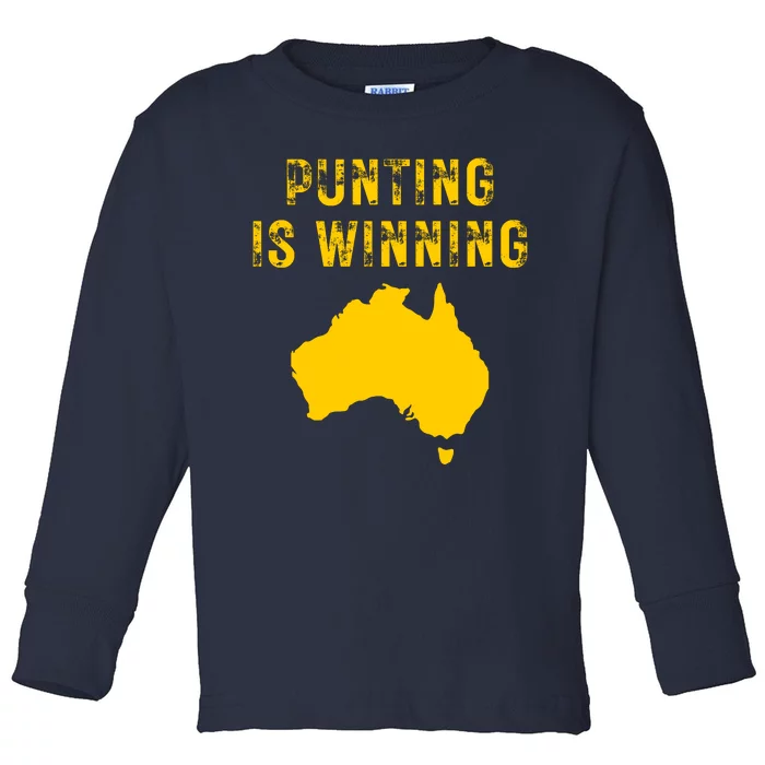 Punting Is Winning Iowa I Cheer For The Punter Toddler Long Sleeve Shirt