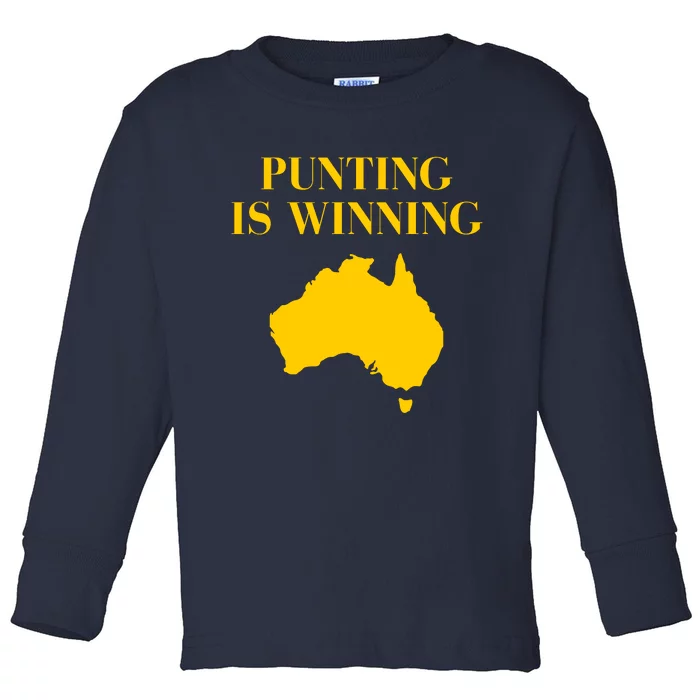 Punting Is Winning Iowa I Cheer For The Punter Toddler Long Sleeve Shirt