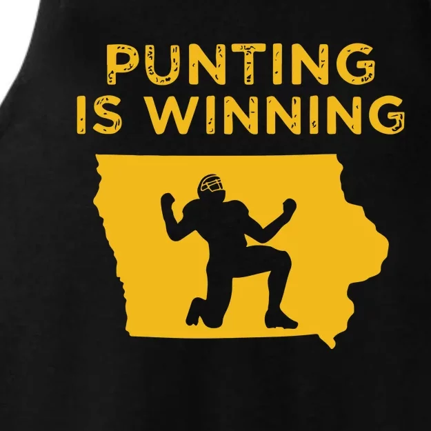 Punting Is Winning Iowa I Cheer For The Punter Ladies Tri-Blend Wicking Tank