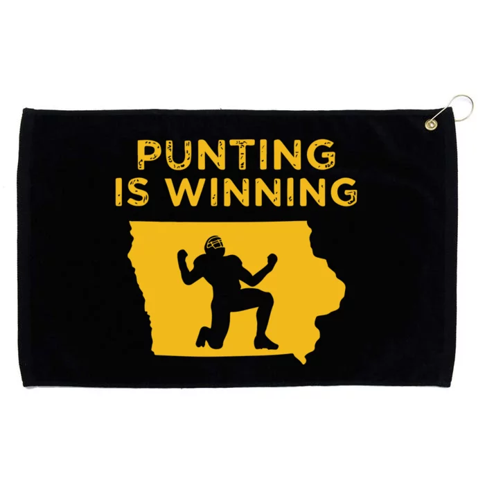 Punting Is Winning Iowa I Cheer For The Punter Grommeted Golf Towel