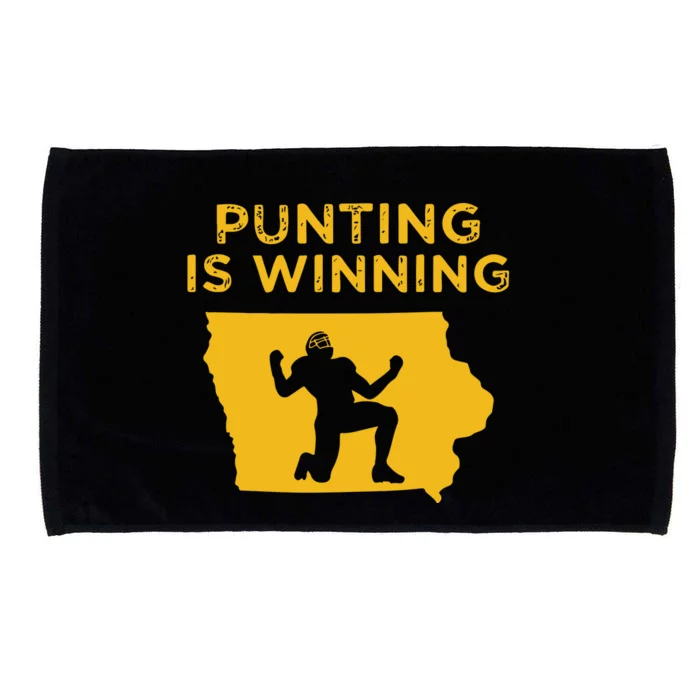 Punting Is Winning Iowa I Cheer For The Punter Microfiber Hand Towel