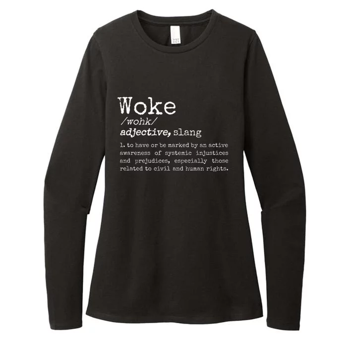 Politically Informed Woke Meaning Dictionary Definition Woke Womens CVC Long Sleeve Shirt