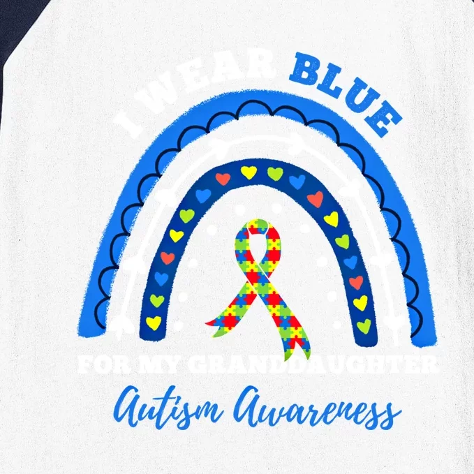 Puzzle I Wear Blue For Granddaughter Autism Awareness Month Great Gift Baseball Sleeve Shirt