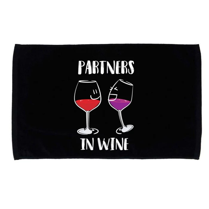 Partners In Wine Cool Wine Ers Gift Meaningful Gift Microfiber Hand Towel