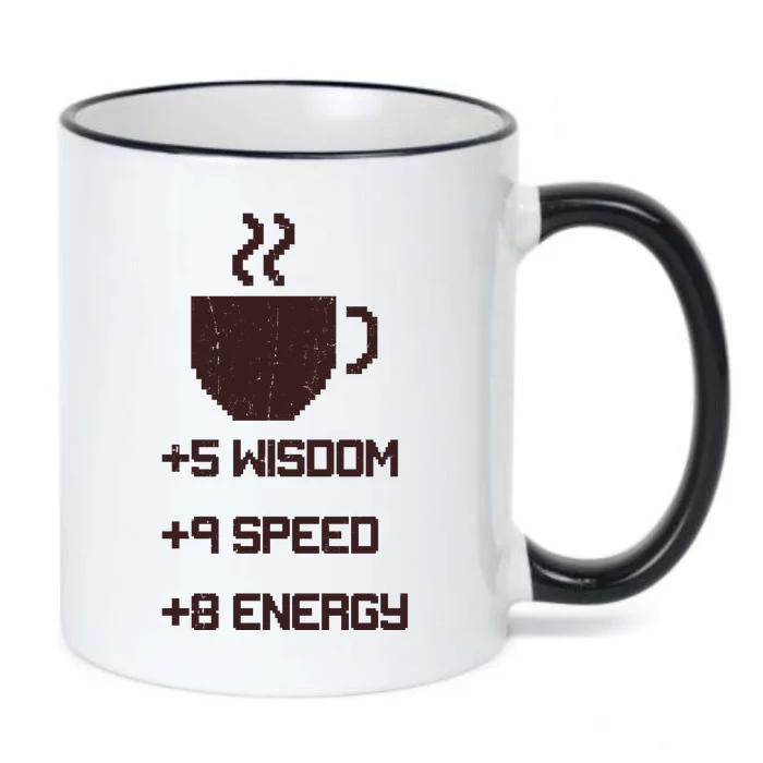 Pixel Coffee Power Up Wisdom Speed Energy Black Color Changing Mug