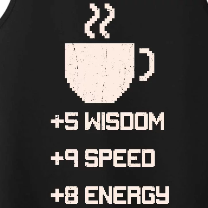 Pixel Coffee Power Up Wisdom Speed Energy Performance Tank