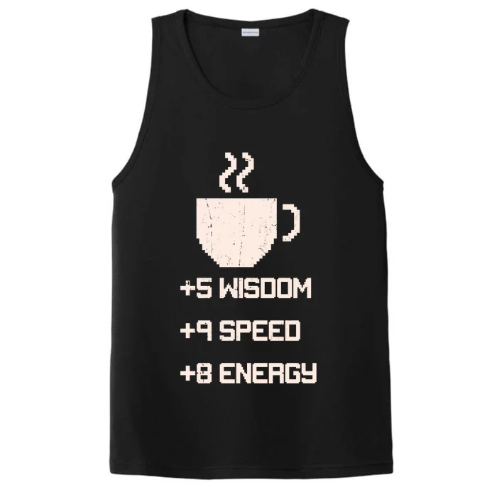 Pixel Coffee Power Up Wisdom Speed Energy Performance Tank