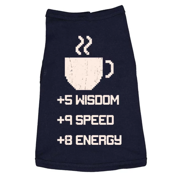 Pixel Coffee Power Up Wisdom Speed Energy Doggie Tank