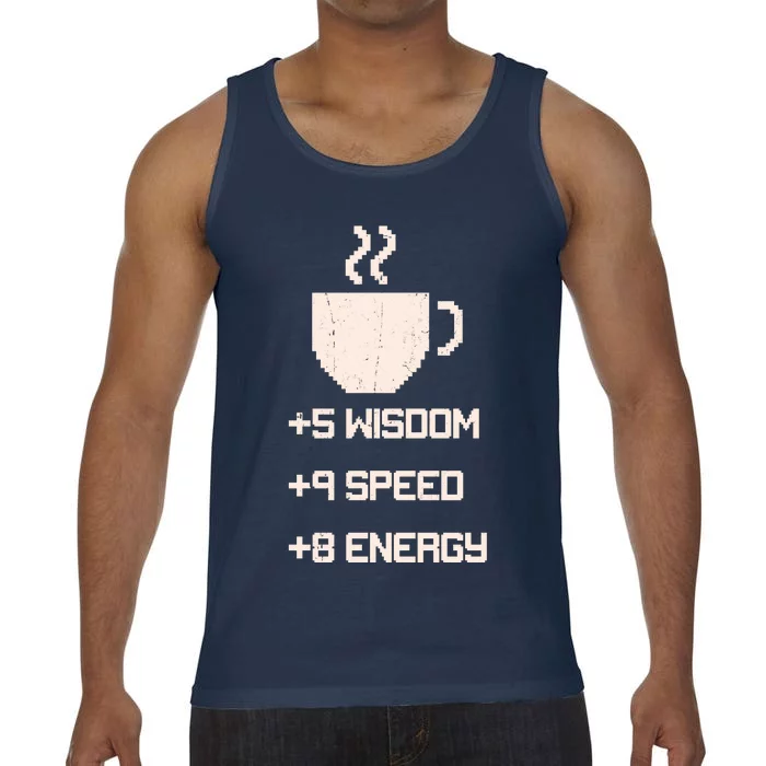 Pixel Coffee Power Up Wisdom Speed Energy Comfort Colors® Tank Top