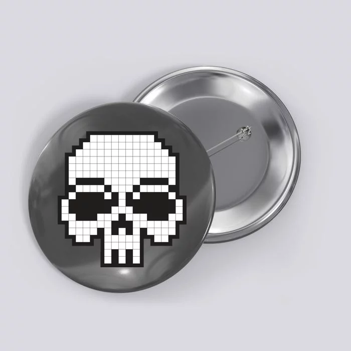 Pixel Video Game Death Skull Button