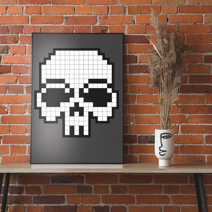 Pixel Video Game Death Skull Poster