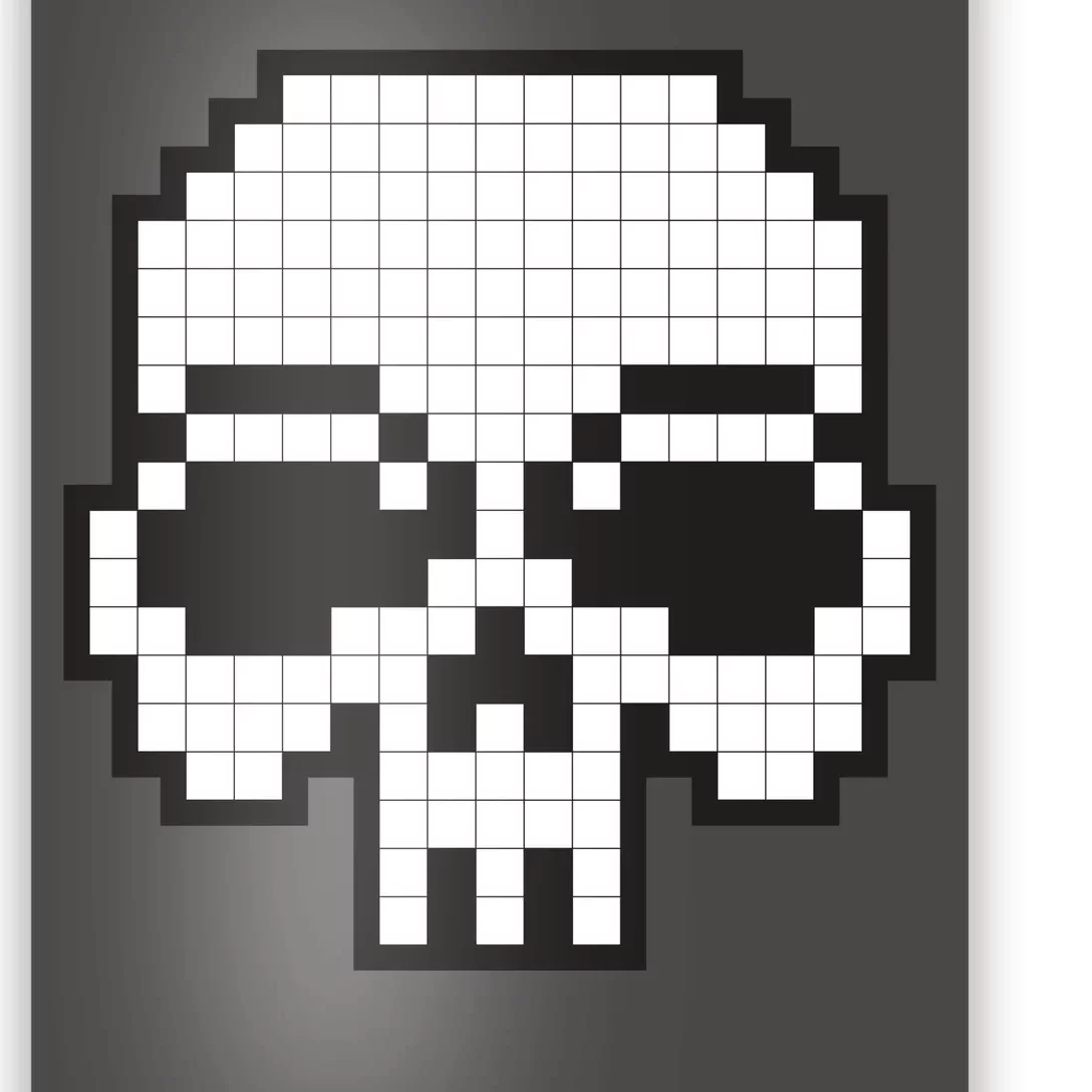 Pixel Video Game Death Skull Poster