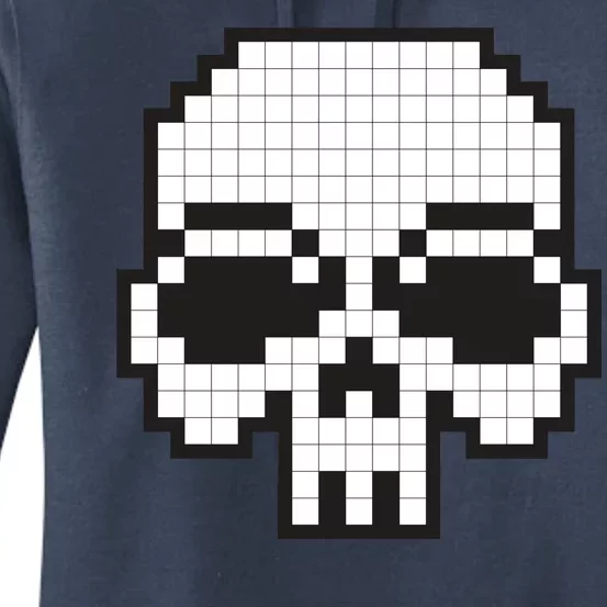 Pixel Video Game Death Skull Women's Pullover Hoodie