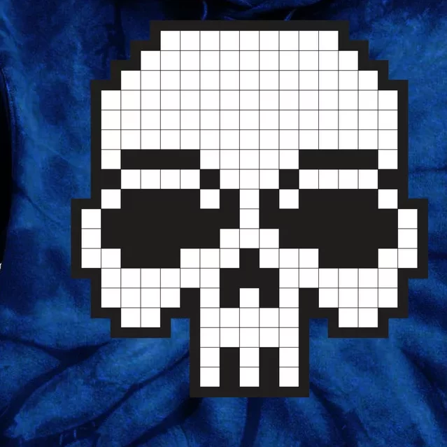 Pixel Video Game Death Skull Tie Dye Hoodie