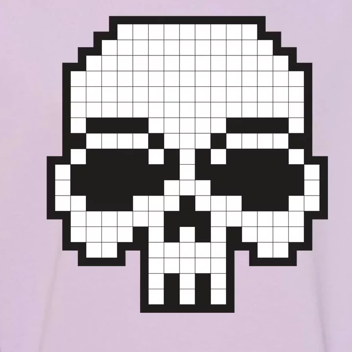 Pixel Video Game Death Skull Garment-Dyed Sweatshirt