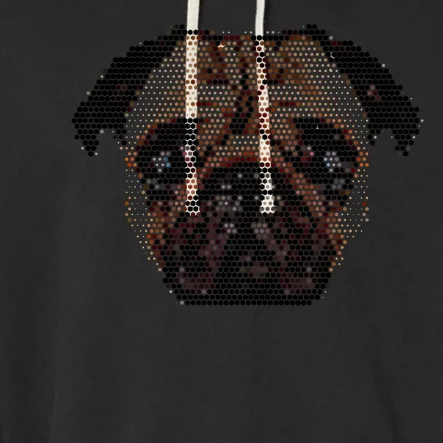 Pixelated Pug Dog Garment-Dyed Fleece Hoodie