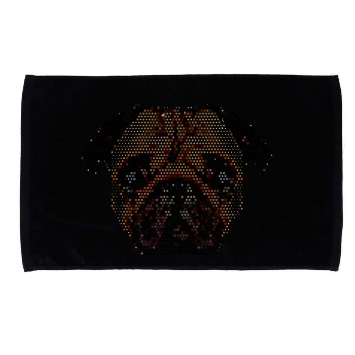 Pixelated Pug Dog Microfiber Hand Towel