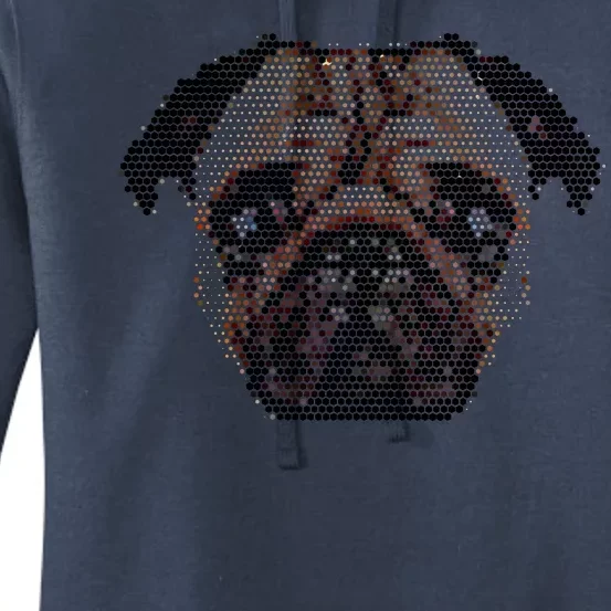 Pixelated Pug Dog Women's Pullover Hoodie