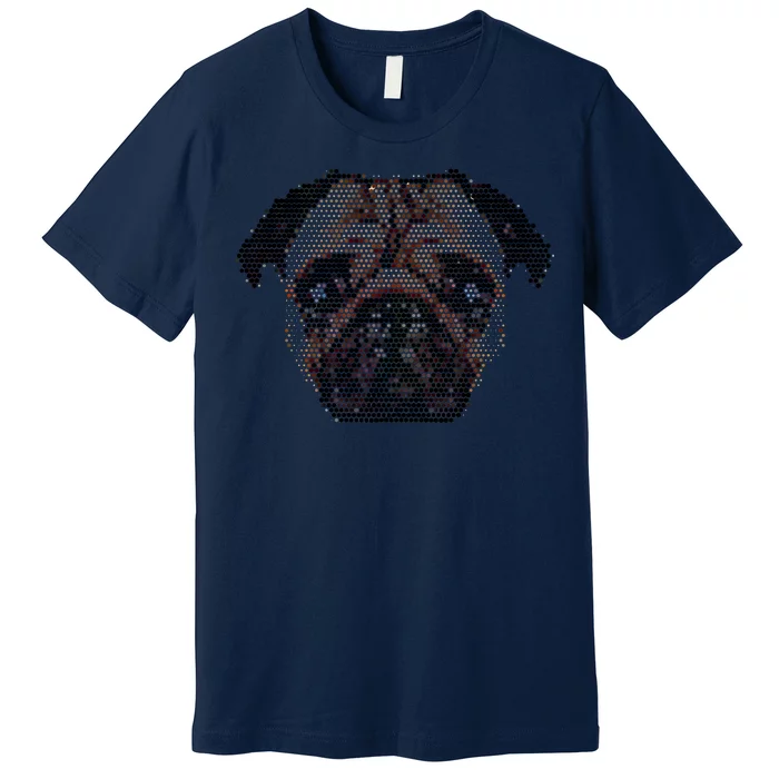 Pixelated Pug Dog Premium T-Shirt