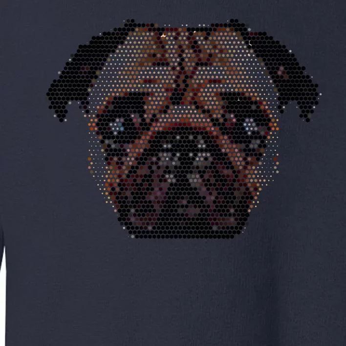 Pixelated Pug Dog Toddler Sweatshirt