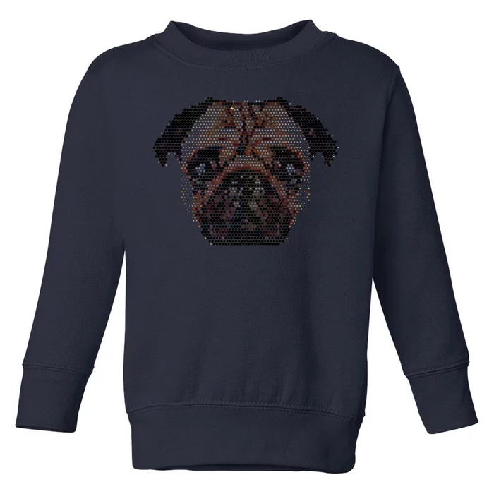 Pixelated Pug Dog Toddler Sweatshirt