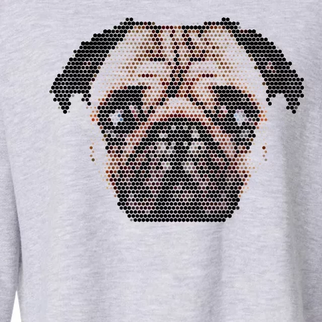 Pixelated Pug Dog Cropped Pullover Crew