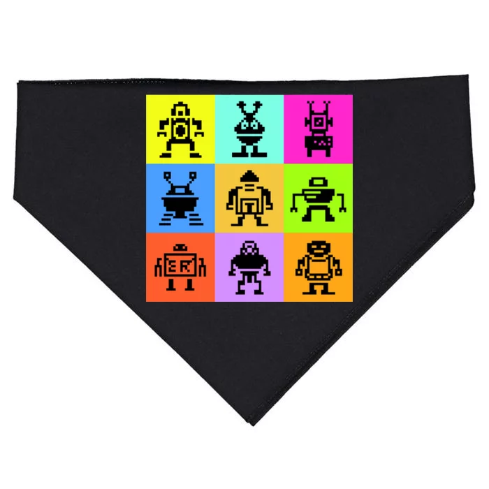 Pixelated Robot Collection USA-Made Doggie Bandana