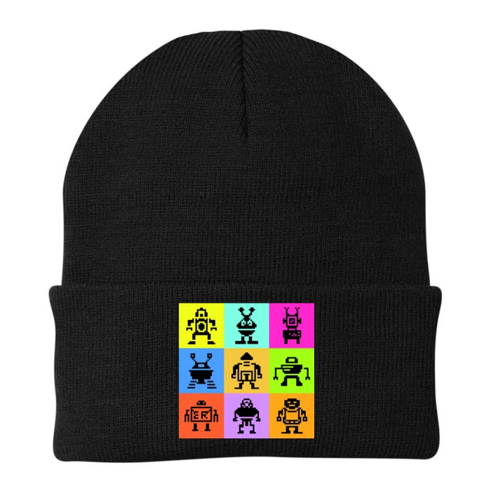 Pixelated Robot Collection Knit Cap Winter Beanie