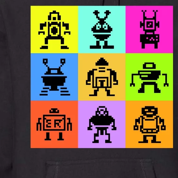 Pixelated Robot Collection Premium Hoodie