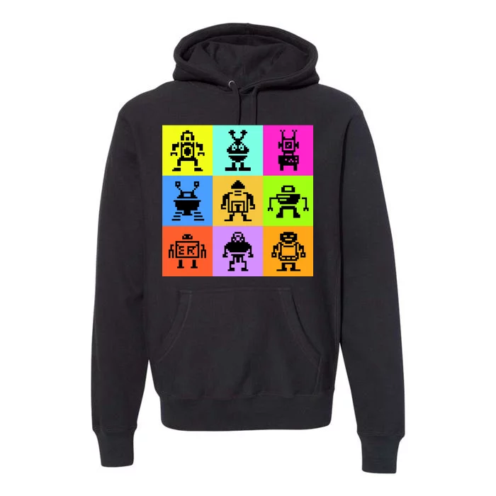 Pixelated Robot Collection Premium Hoodie