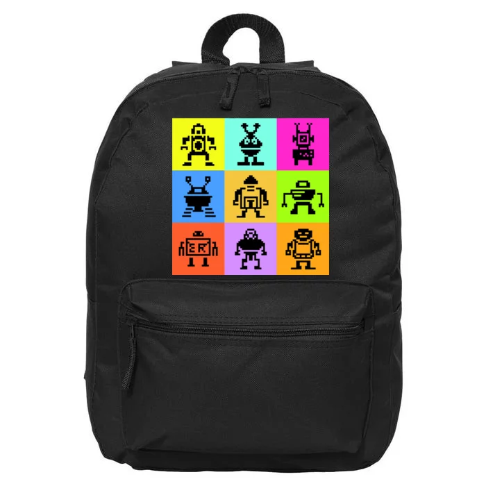 Pixelated Robot Collection 16 in Basic Backpack